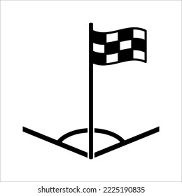 Symbol of Corner Flag. Thin line Icon of Sport Attributes. Quality Outline Vector Symbol Concept on white background. color editable