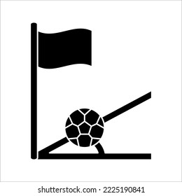 Symbol of Corner Flag. Thin line Icon of Sport Attributes. Quality Outline Vector Symbol Concept on white background. color editable
