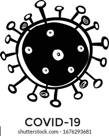Symbol of coronavirus. Covid-2019 vector emblem