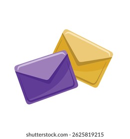 Symbol der Korrespondenz, Briefwechsel, zwei Buchstaben, Vektorfarbe