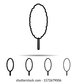 Symbol of cotton candy icon in different shapes. Simple thin line, outline vector of amusement icons for ui and ux, website or mobile application