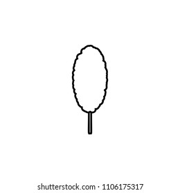 Symbol of Cotton Candy. Thin line Icon of Food. Stroke Pictogram Graphic for Web Design. Quality Outline Vector Symbol Concept. Premium Mono Linear Beautiful Plain Laconic Logo on white background