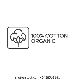 symbol of cotton, cotton label, vector art.