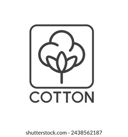 symbol of cotton, cotton label, vector art.