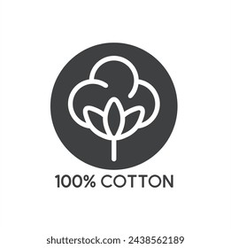 symbol of cotton, cotton label, vector art.