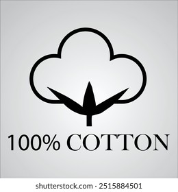 symbol of cotton, cotton label, vector art.