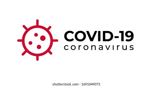 Symbol Covid-19 Coronavirus inscription typography design logo. MERS-Cov (Middle East Respiratory Coronavirus Syndrome) Viral pandemic.
