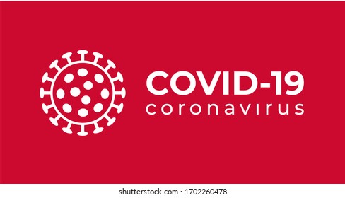 Symbol Covid-19 Coronavirus inscription typography design logo. MERS-Cov (Middle East Respiratory Coronavirus Syndrome) Viral pandemic. Red