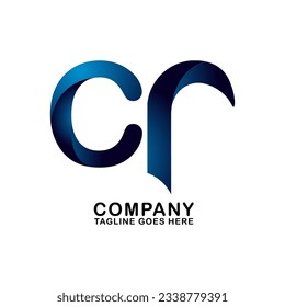 Symbol CR letter logo on white background, can be used for art companies, sports, etc