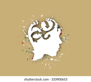 Symbol of Creative Brain, isolated vector design