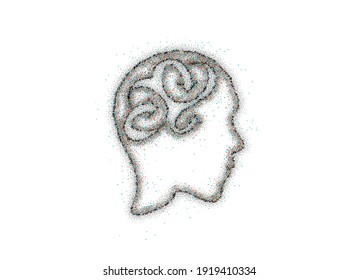 Símbolo de la partícula cerebral creativa icono vector aislado.