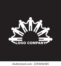 símbolo creativo, concepto de diversidad e inclusión, personas de diferentes formas, comunidad multiétnica, logo abstracto de idea. sociedad, icono de amigos, logotipo de identidad corporativa, corporación, cooperativa 