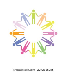 symbol creative , diversity and inclusion concept, people different shapes, multi-ethnic community,idea abstract logo. partnership, friends icon, corporate identity logo, corporation, cooperative 