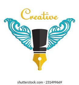 Symbol of creativity - winged pen