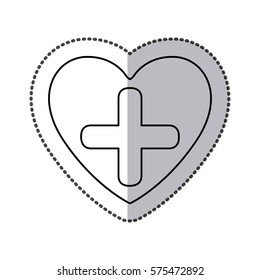 symbol cross inside heart icon, vector illustration design