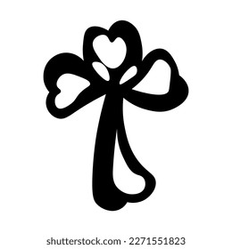 Symbol of cross on white background