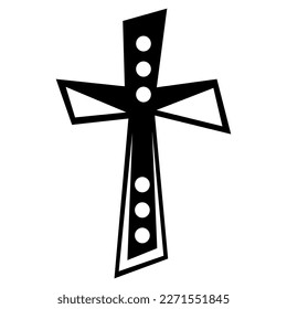 Symbol of cross on white background