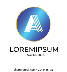 Symbol von Krypto und Tech Letter A in Form von Chip-Linien Vorlage für Logo