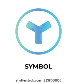 Symbol Symbol Kryptowährung-Münzsymbol. XYM-Münzsymbol. Kryptowährungs-Vektorsymbol. Flache Vektorgrafik - Vektorgrafik