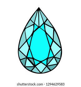 Symbol of crystal or drop in minimal triangle style