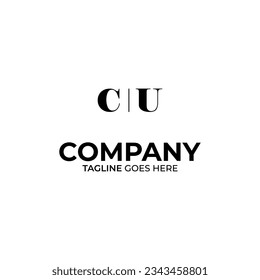 Symbol CU letter logo on white background, can be used for art companies, sports, etc