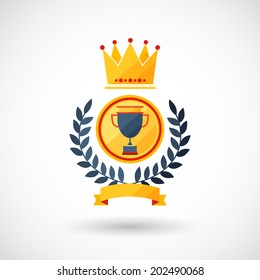 symbol of a cup of the winner with a shadow.vector illustration