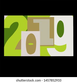The symbol of the current year, in an unusual design that can be used in postcards, banners and when printing.