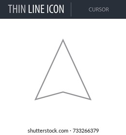 Symbol of Cursor. Thin line Icon of Multimedia. Stroke Pictogram Graphic for Web Design. Quality Outline Vector Symbol Concept. Premium Mono Linear Beautiful Plain Laconic Logo