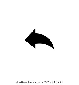 Símbolo de flecha curvada hacia atrás. Icono de puntero izquierdo, cursor de curva o flecha de dirección.