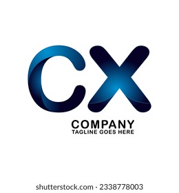 Symbol CX letter logo on white background, can be used for art companies, sports, etc
