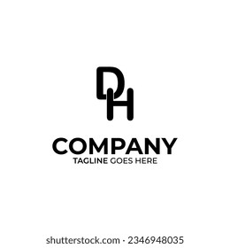 Logotipo de símbolo D sobre fondo blanco y negro, se puede usar para empresas de arte, deportes, etc