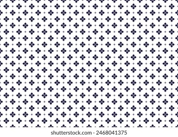 Symbol dark blue floral on white background, ethnic fabric seamless pattern design for cloth, carpet, batik, wallpaper, wrapping etc.