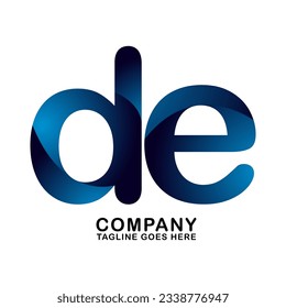 Symbol DE letter logo on white background, can be used for art companies, sports, etc