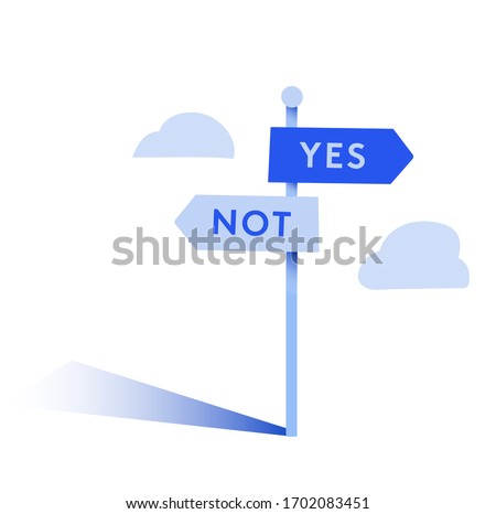 symbol of Decision, a road with the arrows that indicate opposite directions