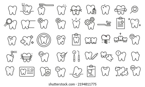 Symbol for dental clinic. Tooth icons set