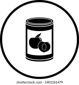 symbol depicting a can of peaches