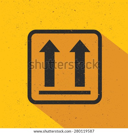 Up symbol design on yellow background,retro yellow background,clean vector
