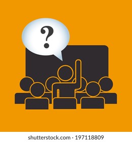 Symbol design over orange background, vector illustration