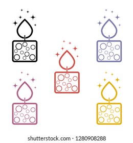 Symbol for design postcard, invitation, poster. Candle icon. Shine icon.