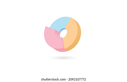 Symbol diagram or chart icon isolated white background, 3d render illustration