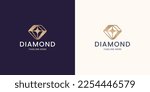 symbol of diamond gem logo template with light concept design.