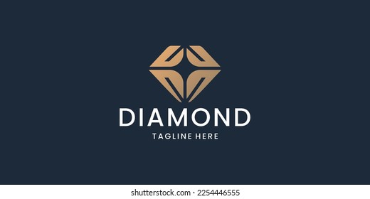 símbolo de la plantilla del logotipo de la gema de diamante con diseño de concepto de luz.