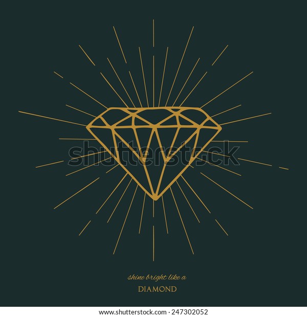 Symbol Diamond Shape On Star Light Stock Vector (royalty Free) 247302052