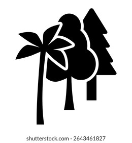 Symbol of Different Types of Trees. Mixed Trees Icon