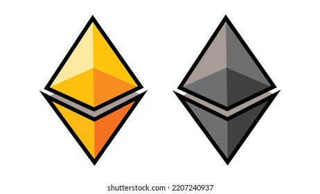 Symbol of digital crypto currency Ethereum coin
