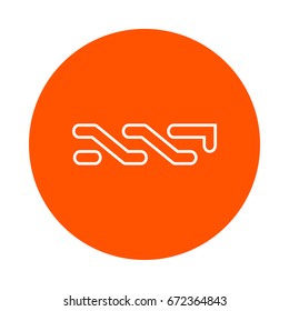 Symbol of digital crypto currency nxt, monochrome round linear icon, flat style, simple color change