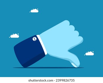 Symbol dislike icon. Giant hand gestures negative symbol vector 