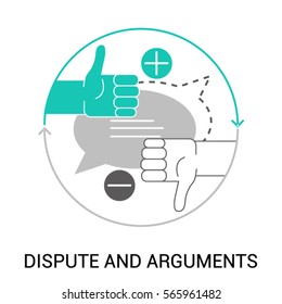 Symbol of Dispute and Arguments, Pros and Cons, Dialog and Negotiation, Discussion. Flat style design. Modern vector icon concept for Website Element, Mobile websites, Apps.