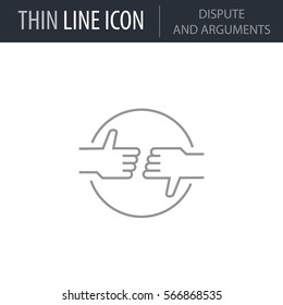 Symbol of Dispute And Arguments. Thin line Icon of Human Personality And Traits. Stroke Pictogram Graphic for Web Design. Quality Outline Vector Symbol Concept. Premium Mono Linear Beautiful Plain
