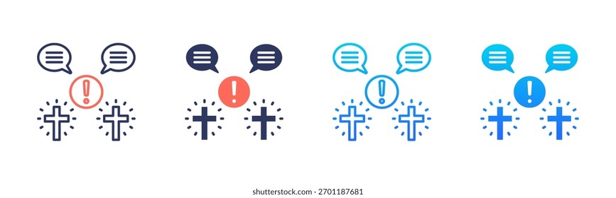 Paquete De Iconos De Disputa De Símbolos En Múltiples Estilos